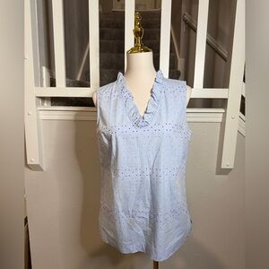 Talbots Ruffle Neck Top size M